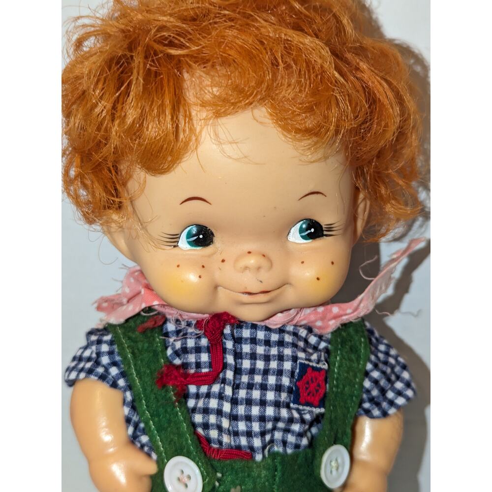 Vintage 1960's 10" Vinyl Smiling Doll Japan Freckles Red Hair Rare Boy Kid - Picture 2 of 5